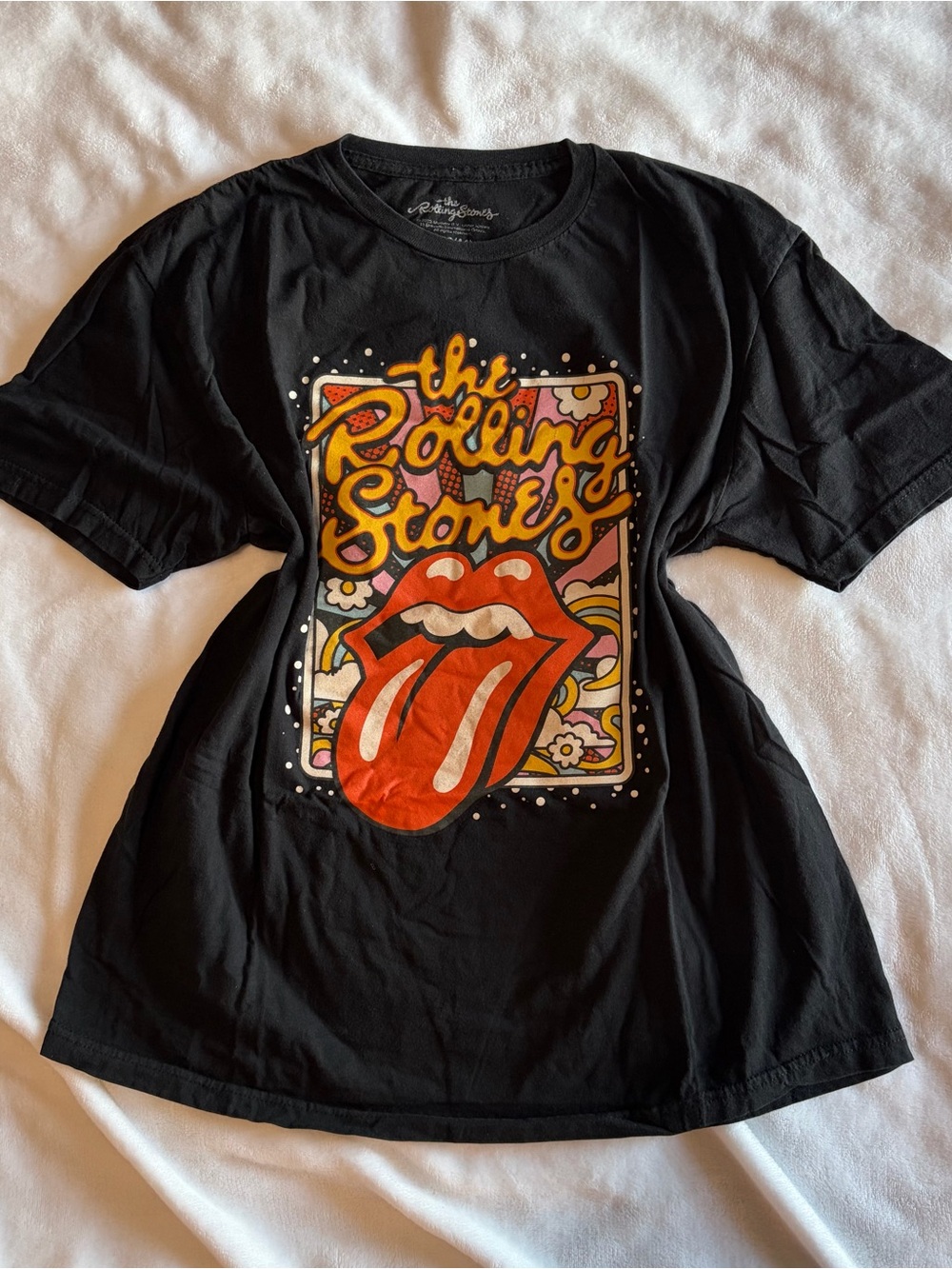The Rolling Stones 100% Cotton Black Retro Graphic Tee size Large